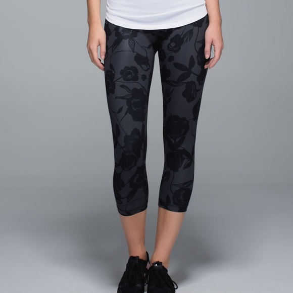 lululemon athletica Pants - Lululemon Wunder Under Crop Pant in Black Floral
